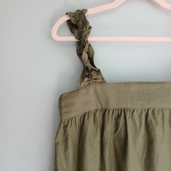 NWT Bare Button Back Baby Doll Olive Top - Picture 2 of 7